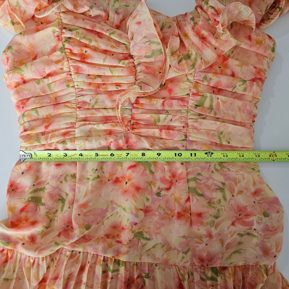 MINT ASTR The Label Wilder Pleated Tiered Maxi Party Wedding Dress Gown L - Picture 11 of 15